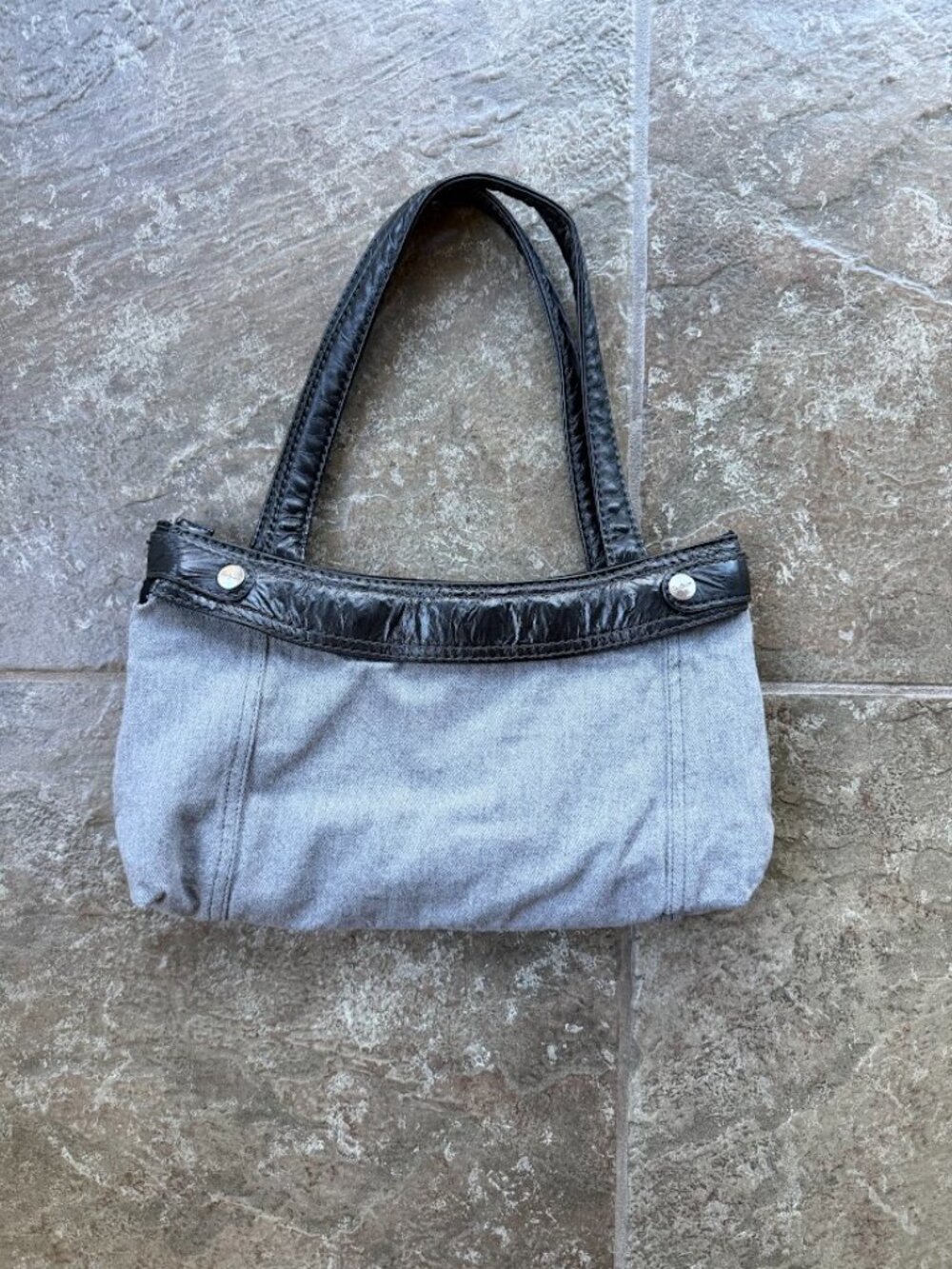 Thirty-One Convertible Skirt Purse Gray Denim Hobo Bag Interchangeable Shell - Picture 6 of 7